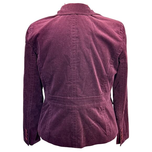 Talbots Velvet One Button Blazer Jacket - Women's 12P Purple - Picture 4 of 8